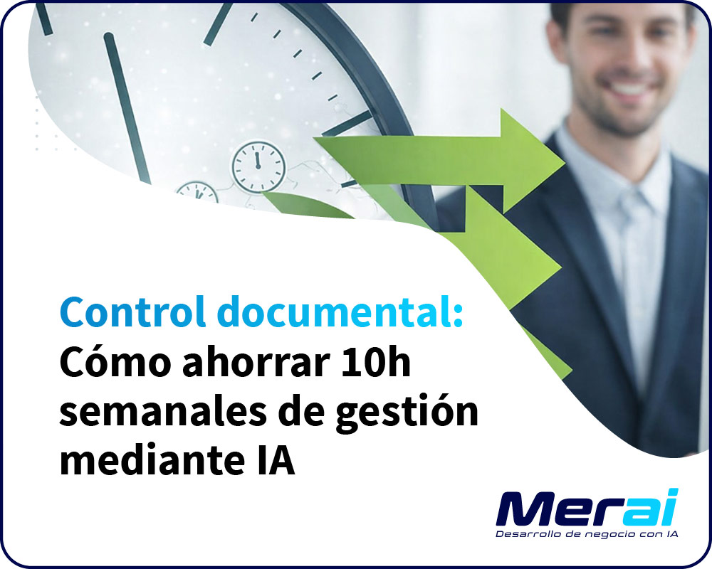 Empleado de oficina liberado de tareas manuales gracias a la automatización documental con IA - Merai